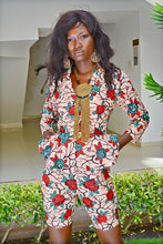 Load image into Gallery viewer, Red Rose African Ankara Blazer
