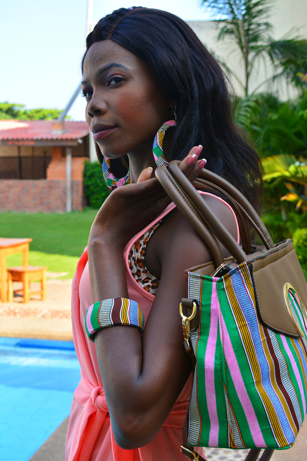 Striped African Handbag
