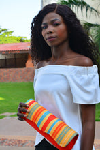 Load image into Gallery viewer, Medium Red Kente Clutch
