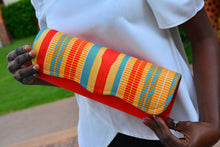 Load image into Gallery viewer, Medium Red Kente Clutch
